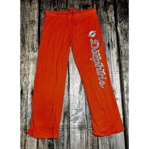 Miami Dolphins Logo NFL Team Women's Medium Sleepwear Pajama Pants Orange
